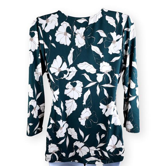 BEACON Jai Floral 3/4 Sleeve Ring Detail Knit Top M - Picture 5 of 6